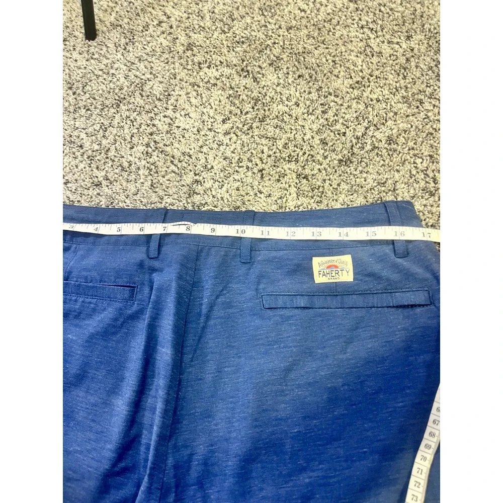 Faherty All Day Shorts Mens 33 Blue Stretch Hybrid Casual Shorts 9